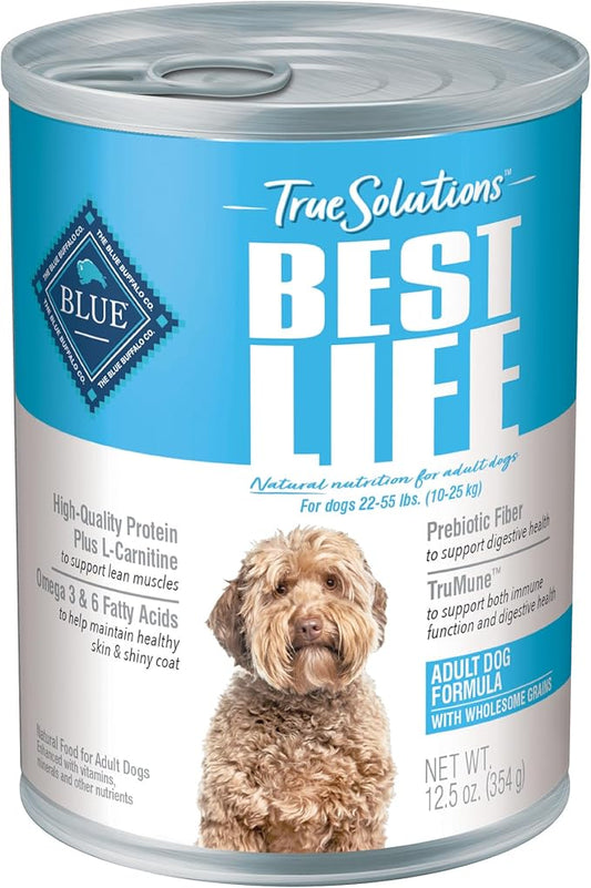 Blue Buffalo True Solutions Best Life Wet Dog Food for Medium-Size Adult Dogs, Supports Immune Function & Digestive Health, Made with Natural Ingredients, Chicken, 12.5-oz. Cans (12 Count)