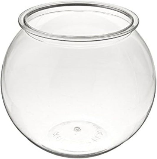 Aquatic Wonder 2 Gallon Fish Bowl, Round Crystal Clear Plastic is Break-Resistant and Light Weight. Ideal for Betta Fish Aquarium, Home décor and Party Drinks