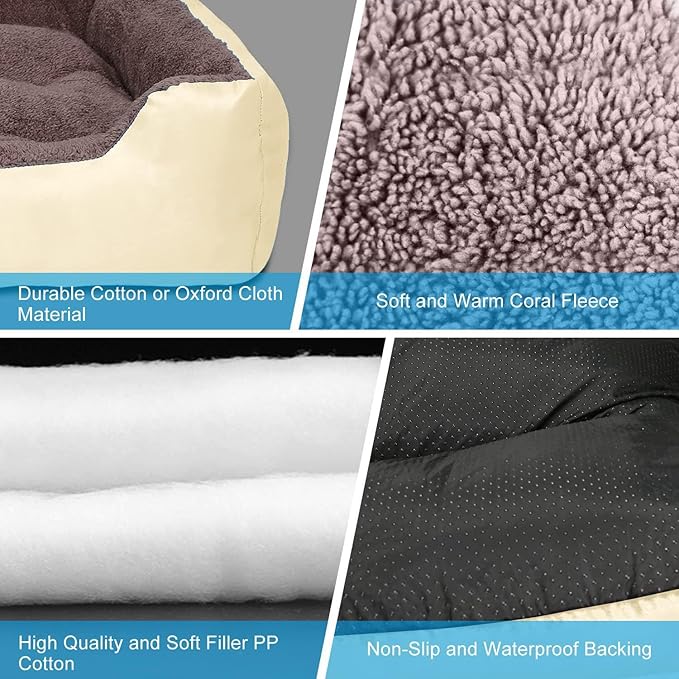 PUPPBUDD Dog Beds for Medium Dogs, Washable Dog Bed Comfortable and Breathable Pet Bed Rectangle Warming Dog Bed for Medium Dogs