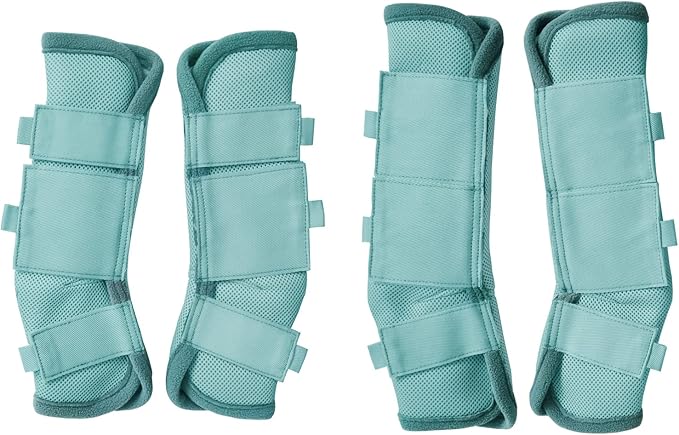 Fly Boots for Horses Set of 4, Breathable Comfy Mesh Horse Leggings Reduce Stomping, Hoof Stress, and Leg Fatigue SkyBlue Pony