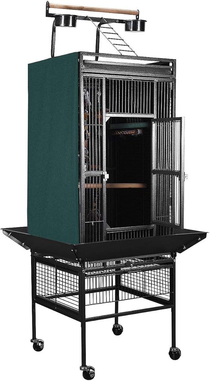 Good Night Bird Cage Cover for Large Bird Cage with Play Top (Patent Pending), Green 61"