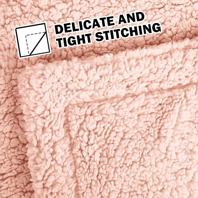 furrybaby Dog Blanket Soft Dog Blankets for Large Dogs Puppy Essentials Washable Fluffy Sherpa Fleece Cat Blanket 32x40 Inches for Bed Furniture Couch Sofa (Double-Layer Medium,Pink)