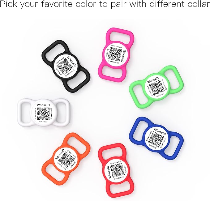 QR Code Dog Tag with NFC, Personalized Pet ID Tag, Silent Silicone Dog ID Tag, Modifiable Pet Online Profile, Multiple Emergency Contact, Scan QR Code Send Pet Location Email (Regular, Green)