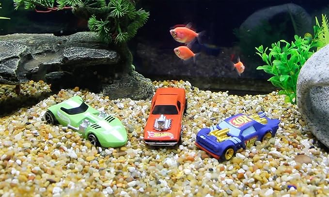 Penn-Plax Hot Wheels Cars | 3-Piece Aquarium Decoration Bundle | Fish Tank Accessories | Small
