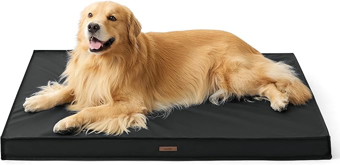 Lesure XL Waterproof Dog Beds - Outdoor Dog Bed Washable with Oxford Fabric Surface, Extra Large Egg Orthopedic Foam Pet Bed with Removable and Durable Cover, Machine Washable