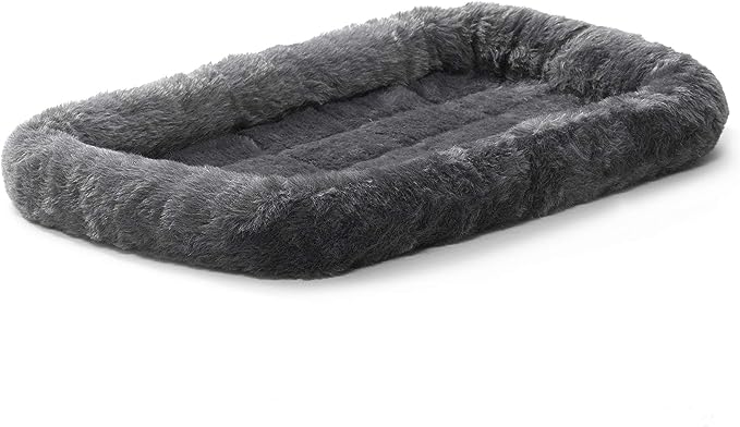 New World Gray Dog Bed | Bolster Dog Bed Fits Metal Dog Crates | Machine Wash & Dry, 22-Inch