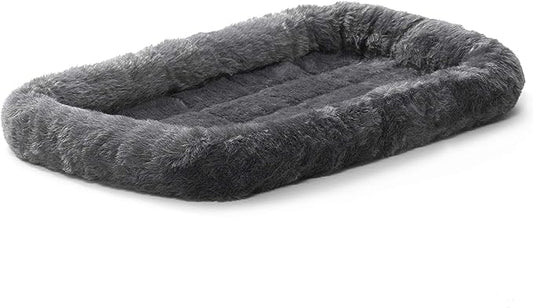 New World Gray Dog Bed | Bolster Dog Bed Fits Metal Dog Crates | Machine Wash & Dry, 22-Inch