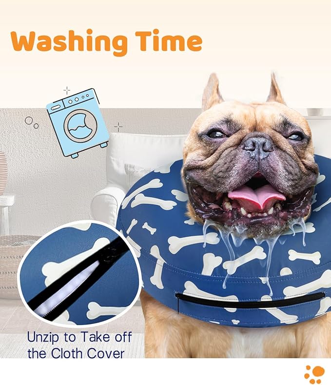 Supet Inflatable Dog Cone Collar Alternative after Surgery, Dog Neck Donut Collar Recovery E Collar for Post Surgery, Soft Dog Cone for Small Medium Puppies