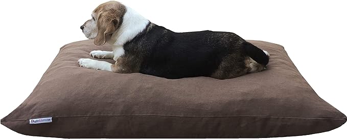 Dogbed4less Do It Yourself DIY Pet Bed Pillow Duvet Denim Cover + Waterproof Internal case for Dog/Cat at Large 36"X29" brown color - Covers only