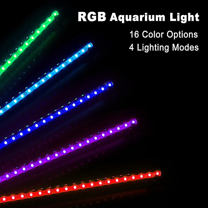 GreenSun Fish Tank Aquarium Light: Submersible Led Lamp - 7 Inch Waterproof Strip Spotlight with APP Control