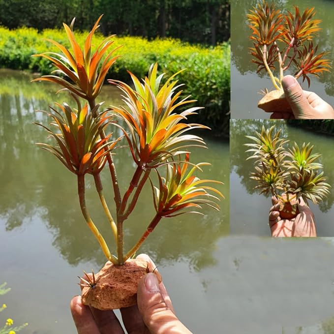 Reptile Artificial Plants Terrarium Decor, Fake Desert Plants Bearded Dragon Tank Decorations Accessories fit Crested Gecko Leopard Lizard Chameleon Ball Python Snake Frog - Tillandsia
