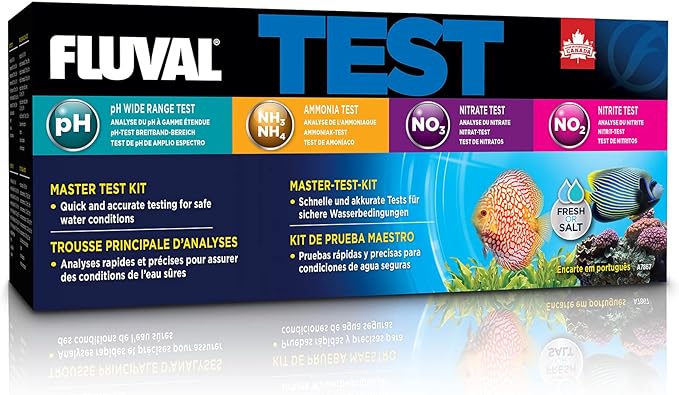 Fluval Master Test Kit for Aquarium Water, Freshwater & Saltwater Fish Tank Test