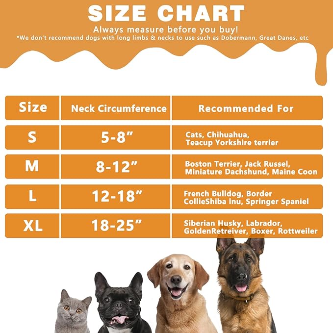 Inflatable Dog Cone Collar Alternative After Surgery - Soft Pet Recovery Collar & Cone for Large Medium Small Dogs to Stop Licking, Protective Dog Neck Donut Collar Does Not Block Vision E-Collar, S