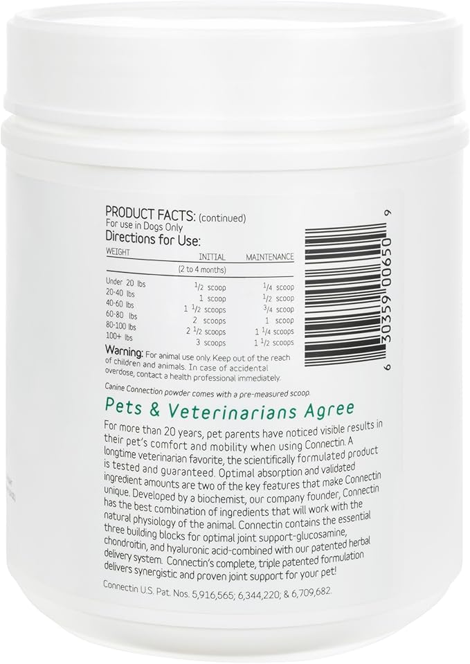 InClover Connectin Hip and Joint Supplement for Dogs. Combines Glucosamine, Chondroitin and Hyaluronic Acid with Herbs for Comfort and Mobility