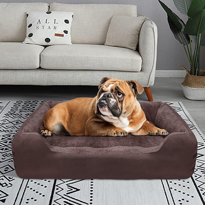 PUPPBUDD Dog Beds for Medium Dogs, Washable Dog Bed Comfortable and Breathable Pet Bed Rectangle Warming Dog Bed for Medium Dogs