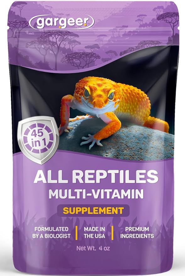 4oz All Reptile & Amphibian Multi-Vitamin Powder. Premium Supplement, Supports Growth, Recovery, and Development. Boosted with Minerals, Carotenoids, and Amino Acids. Made in USA. Enjoy!