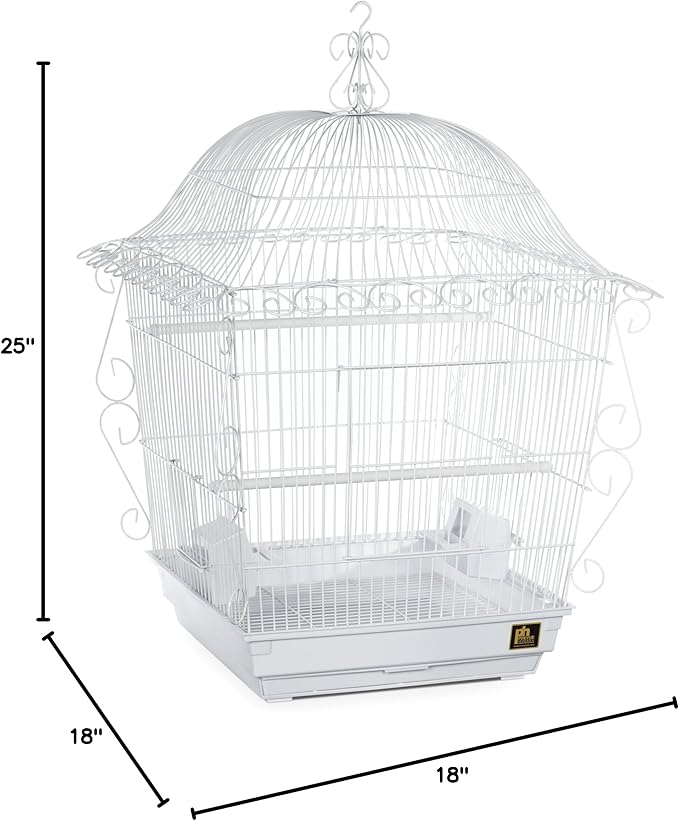 Prevue Pet Products Jumbo Scrollwork Bird Cage 220W White, 18-Inch by 18-Inch by 25-Inch