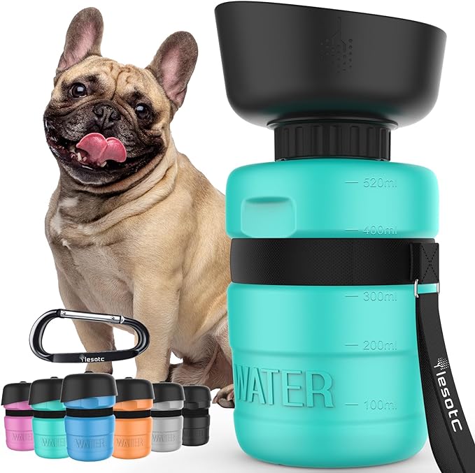 lesotc Dog Water Bottle, Portable Dog Water Dispenser, Dog Travel Water Bottle for Dogs, Squeeze Pet Water Bottle for Walking On The Go, Dog Hiking Accessories for Outdoor Walking, Hiking, Travel