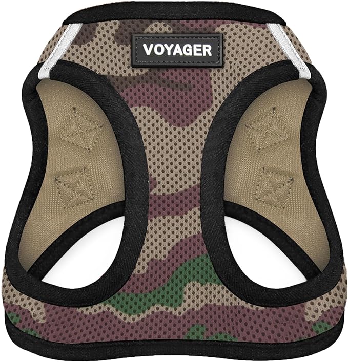 Voyager Step-in Air Dog Harness - All Weather Mesh Step in Vest Harness for Small and Medium Dogs by Best Pet Supplies - Harness (Army/Black Trim), XXX-Small