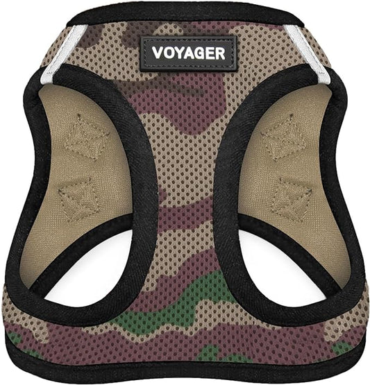 Voyager Step-in Air Dog Harness - All Weather Mesh Step in Vest Harness for Small and Medium Dogs and Cats by Best Pet Supplies - Harness (Army/Black Trim), L (Chest: 18-20.5")