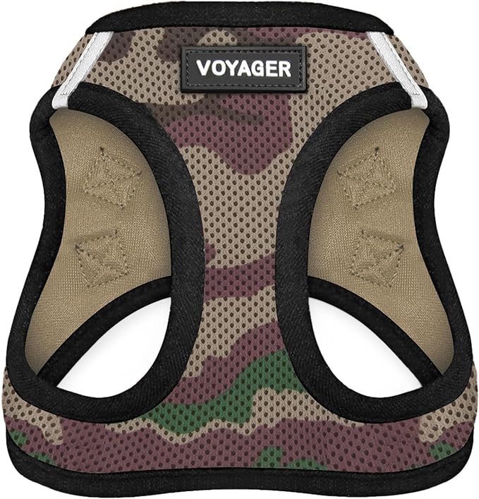 Voyager Step-in Air Dog Harness - All Weather Mesh Step in Vest Harness for Small and Medium Dogs and Cats by Best Pet Supplies - Harness (Army/Black Trim), S (Chest: 14.5-16")