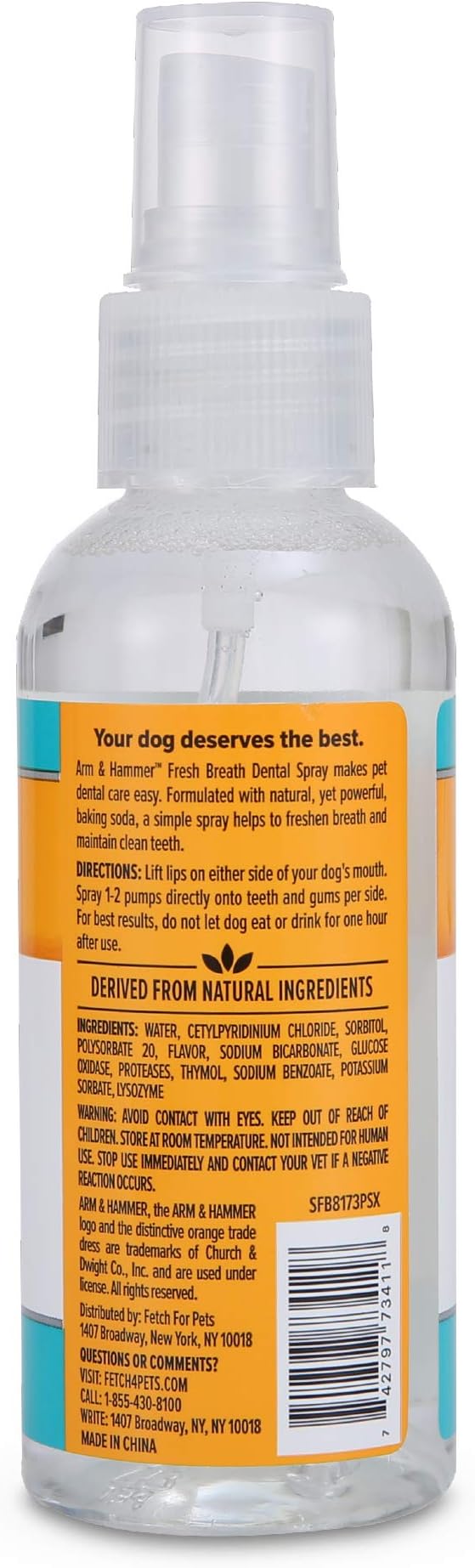 Arm & Hammer for Pets Fresh Breath Dental Spray for Dogs | Reduce Plaque & Tartar Buildup Without Brushing, 4 Ounces, Mint Flavor | Dog Teeth Cleaning Spray, Arm and Hammer Dog Dental Care