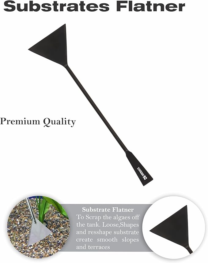 Dermax Aquascaping Equipment - Create Your Underwater Paradise Easily with Scissor Tweezer Spatula (Matte Black)