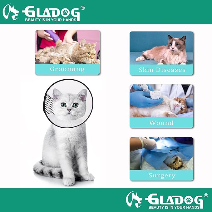 GLADOG Soft Dog Cone Collar, 3 PCS (XL Is Only 1 PCS) Flexible Plastic Cone for Dogs After Surgery, Dog Recovery Collar, Adjustable E-Collar for Large/Medium/Small Dogs Cat, Comfy Elizabethan Collar