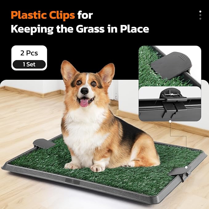 PICK FOR LIFE Plastic Clips 2 Pack for Dog Potty Training Grass, Used for Holding The Artificial Grass in The Potty Loo Tray Without Slipping