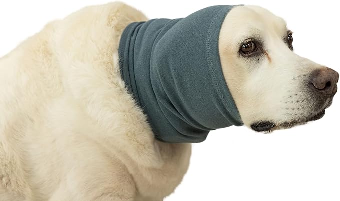 Dog Anxiety Ear Cover No Flap Dog Ear Protectors Hoodie Quiet Ears Dogs for Noise Cancelling Pink+Aqua Blue L