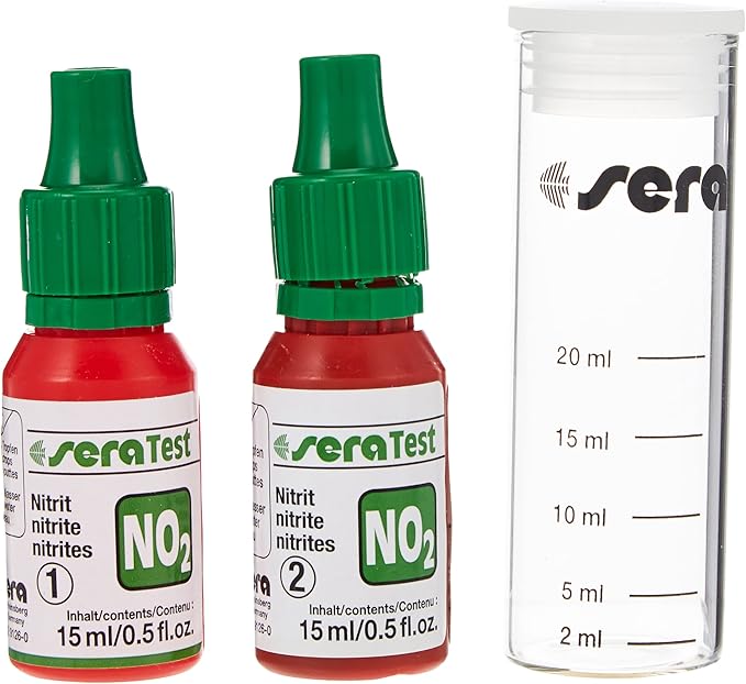 Sera Nitrite (NO2) Test, 2X15 ml - For Fresh and Marine Water Aquarium Test Kits, Monitor Nitrite Level, Approx. 75 Measurements