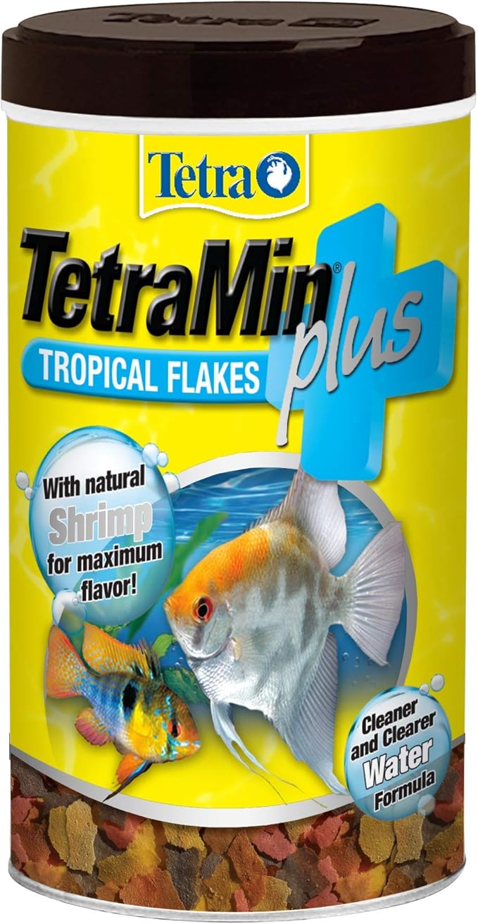 TetraMin Plus Tropical Flakes, Cleaner and Clearer Water Formula , 7.06 Oz (Pack of 12)