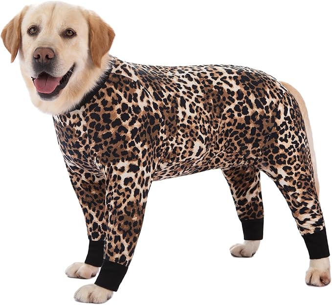 Recovery Suit for Large Medium Dogs After Surgery, Soft Breathable Anti Licking Dog Onesie E-Collar & Cone Alternative, Pet Bodysuit for Preventing Hair Loss Full Cover Wound(7XL, Leopard Print)