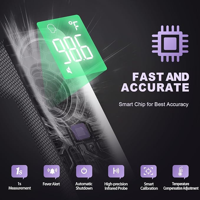 No-Touch Thermometer for Adults and Kids, Digital Accurate Baby Thermometer with Fever Alarm, 1 Second Fast Result, FSA HSA Eligible, Easy to use, 2 in 1 Mode