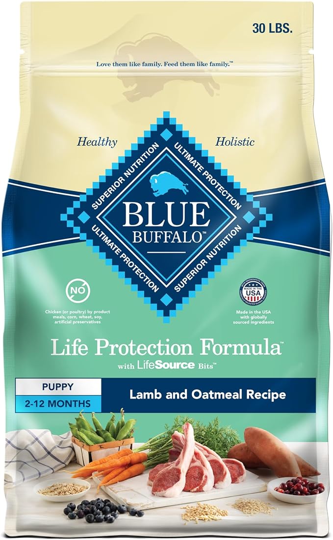 Blue Buffalo Life Protection Formula Natural Puppy Dry Dog Food, Lamb and Oatmeal 30-lb