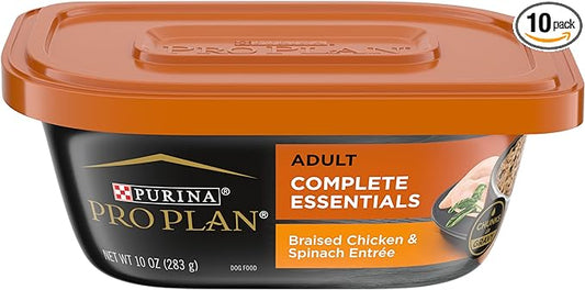 Purina Pro Plan High Protein Dog Food Gravy, Braised Chicken and Spinach Entree - (Pack of 8) 10 oz. Tubs