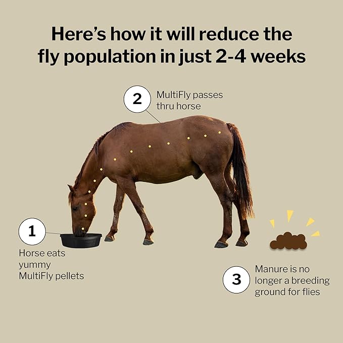 Formula 707 MultiFly Feed-Thru Fly Control Pellets for Horses - Palatable & Safe Fly Population Reduction (5 lb Bag - 91 Servings)