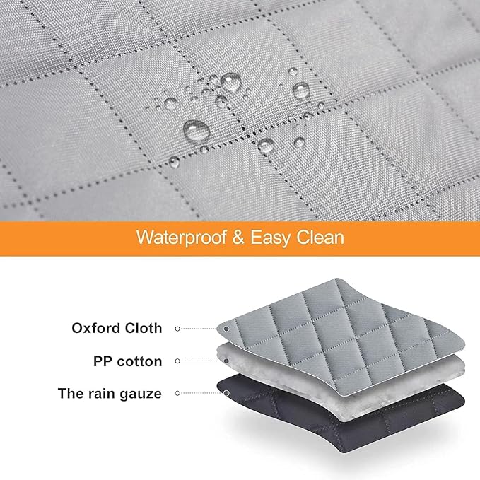 Dog Back Seat Cover Protector for Cars SUV and Trucks with Mesh Window, Scratchproof Nonslip and Waterproof Material(Grey)