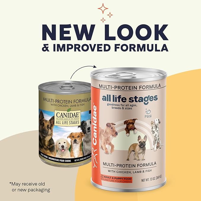 Canidae All Life Stages Premium Wet Dog Food for All Breeds, All Ages, Multi-Protein Chicken, Lamb and Fish Formula, 13 Ounce (Pack of 12)