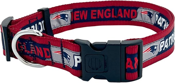 NFL PET Collar New England Patriots Dog Collar, X-Large Football Team Collar for Dogs & Cats. A Shiny & Colorful Cat Collar & Dog Collar Licensed by The NFL