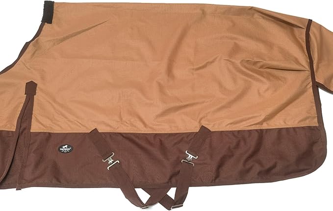 1200Denier Waterproof and Breathable Horse Sheet Horse Blanket Standard Neck Turnout Sheet (74", Tan/Brown)