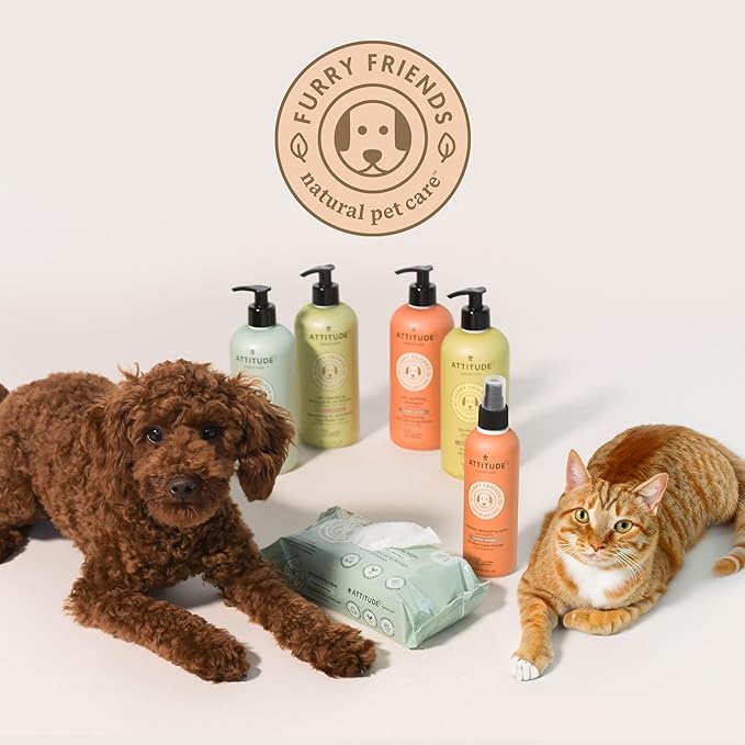 ATTITUDE 2in1 Nourishing Shampoo and Conditioner for Cat & Dog, Vegan and Cruelty-Free, Lavender & Argan Oil, 16 Fl Oz