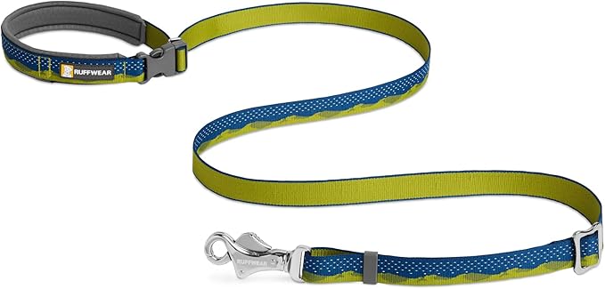 Ruffwear, Crag Ex Leash, Extendable Dog Leash, Hand-Held or Waist-Worn Reflective Lead, Green Hills