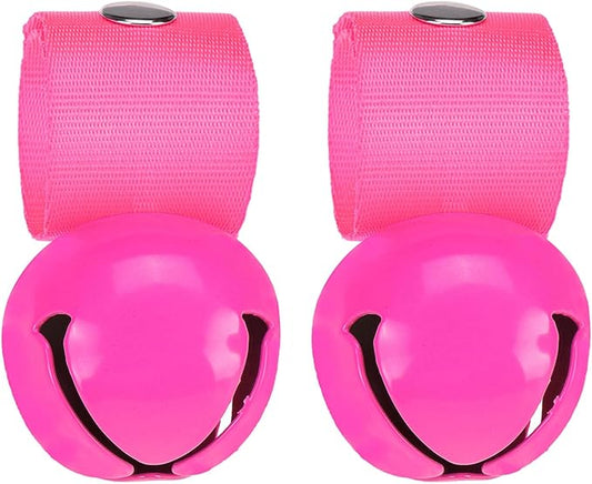 SCENEREAL Large Dog Collar Bell, 2 Pack Dog Bell for Collar, Noise Maker Extra Loud Anti-Theft Bell for Training, Hiking, Walking, Hunting, Pet Tracker, Save Birds & Wildlife, Pink x 2, L