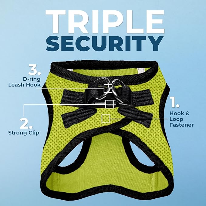 Voyager Step-in Air Dog Harness - All Weather Mesh Step in Vest Harness for Small and Medium Dogs and Cats by Best Pet Supplies - Harness (Lime Green/Black Trim), S (Chest: 14.5-16")