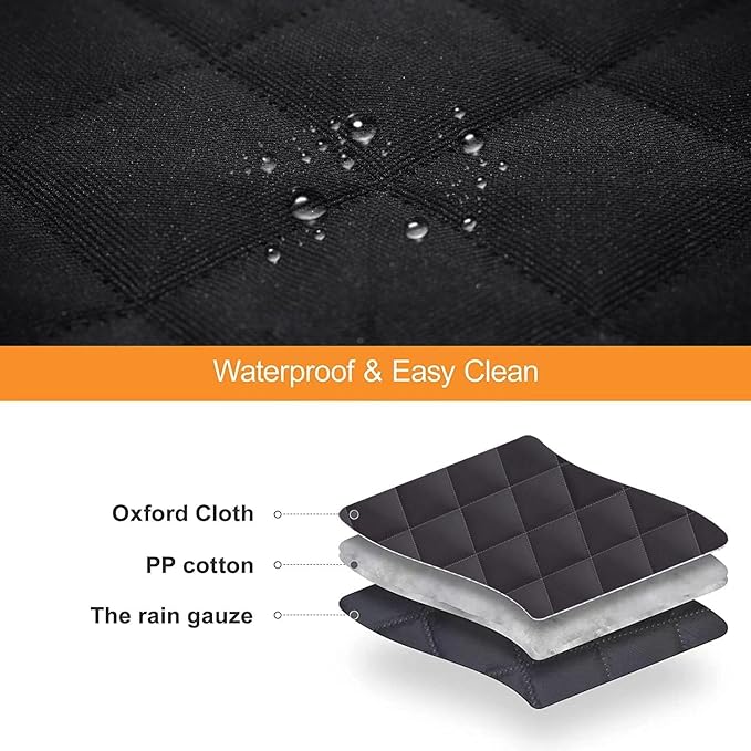 Dog Back Seat Cover Protector for Cars SUV and Trucks with Mesh Window, Scratchproof Nonslip and Waterproof Material Upgraded Version with Dog Leash(Black Orange)