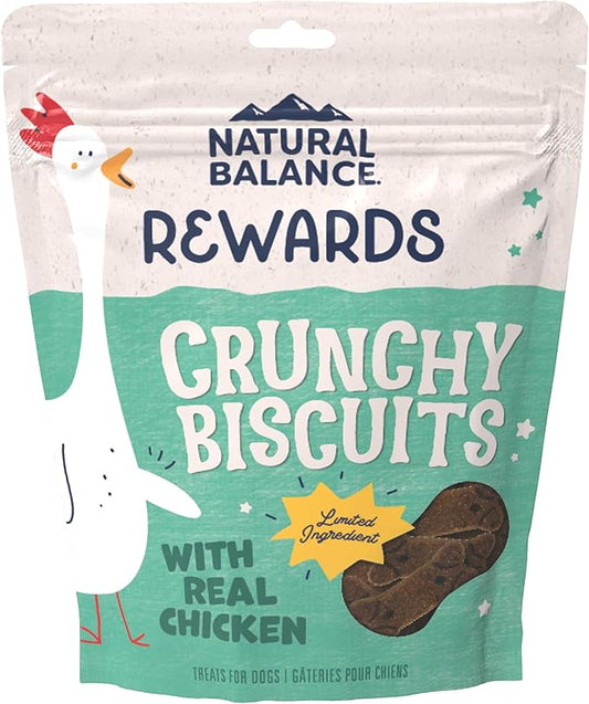 Natural Balance Limited Ingredient Rewards Crunchy Biscuits, Grain-Free Dog Treats for Adult Dogs of All Breeds, Chicken & Sweet Potato Recipe, 14 Ounce (Pack of 1)