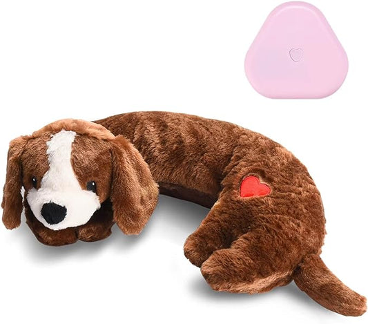 Heartbeat Toy Puppy Heartbeat Stuffed Animal Heartbeat Plush Toy for Puppy, Dog Heartbeat Toy for Pet Anxiety Relief Behavioral Sleep Aid Crate Kennel Training Puppy Cuddly Comfort Toy…