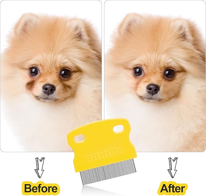 5 Pieces Dog Eye Combs Tear Stain Remover Combs Pet Grooming Comb for Small Dogs Gently Removing Eye Mucus and Crust (Yellow, Black)