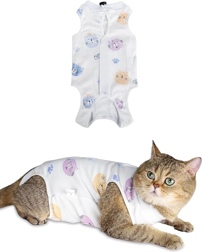 ANWA Cat Recovery Suit - Breathable Cat Surgery Recovery Suit Female, Cat Onesie for Cats After Surgery, Cat Spay Recovery Suit Female Abdominal Wounds